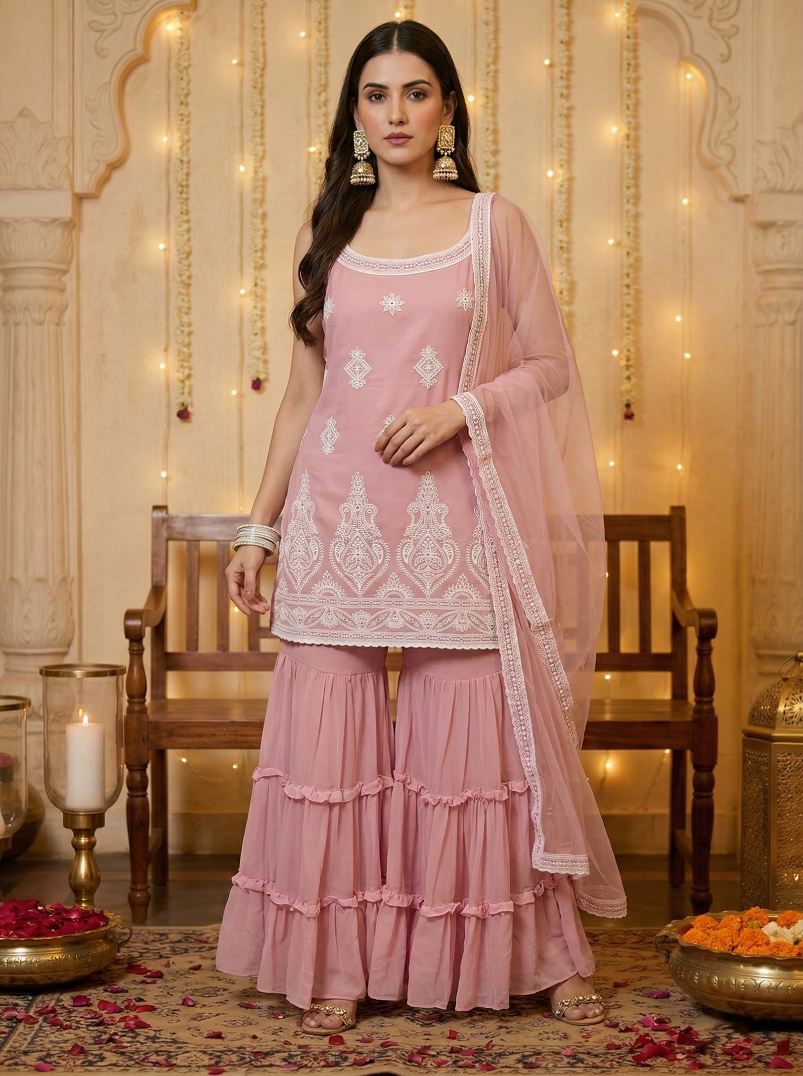 women-pink-georgette-schiffli-embroidered-straight-kurta-with-sharara-net-dupatta