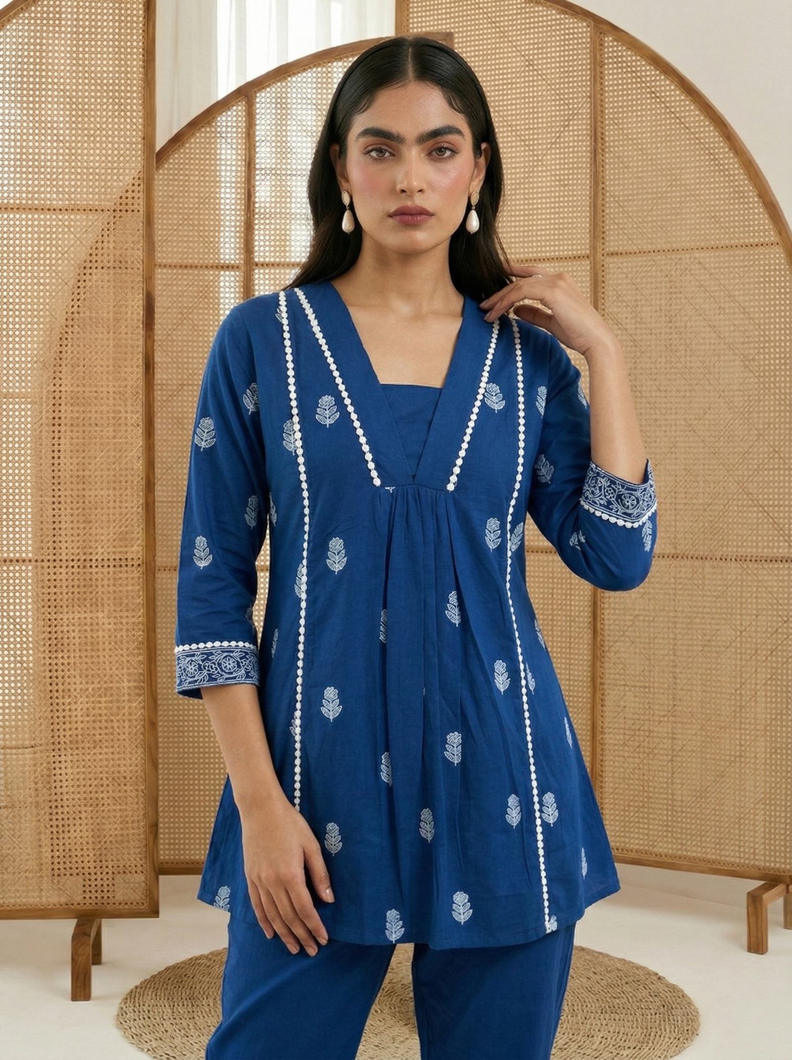 navy-blue-pure-cotton-schiffli-embroidered-fit-flare-co-ord-set