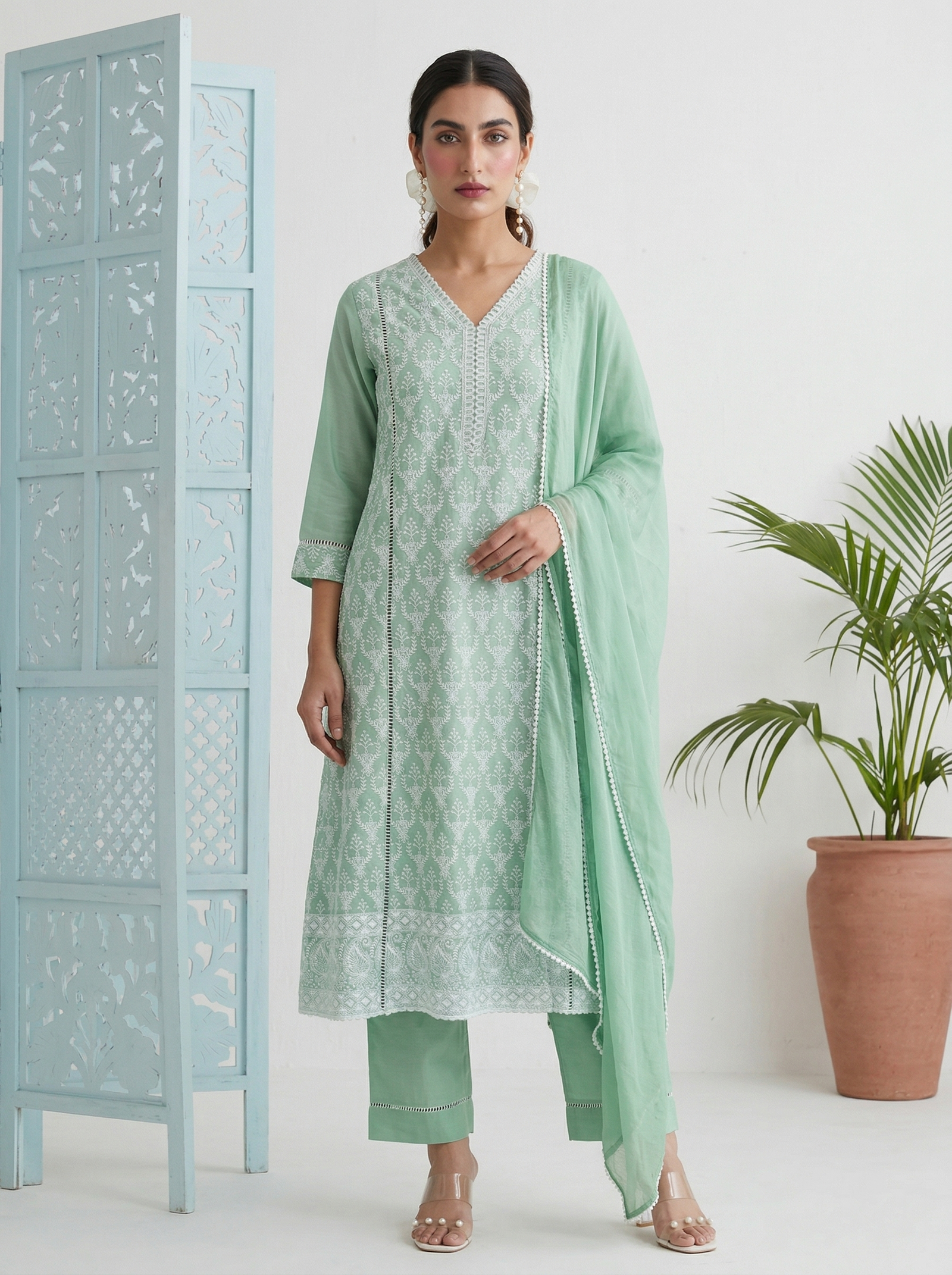 pista-pure-cotton-embroidered-anarkali-kurta-set-with-pant-najmin-chiffon-dupatta