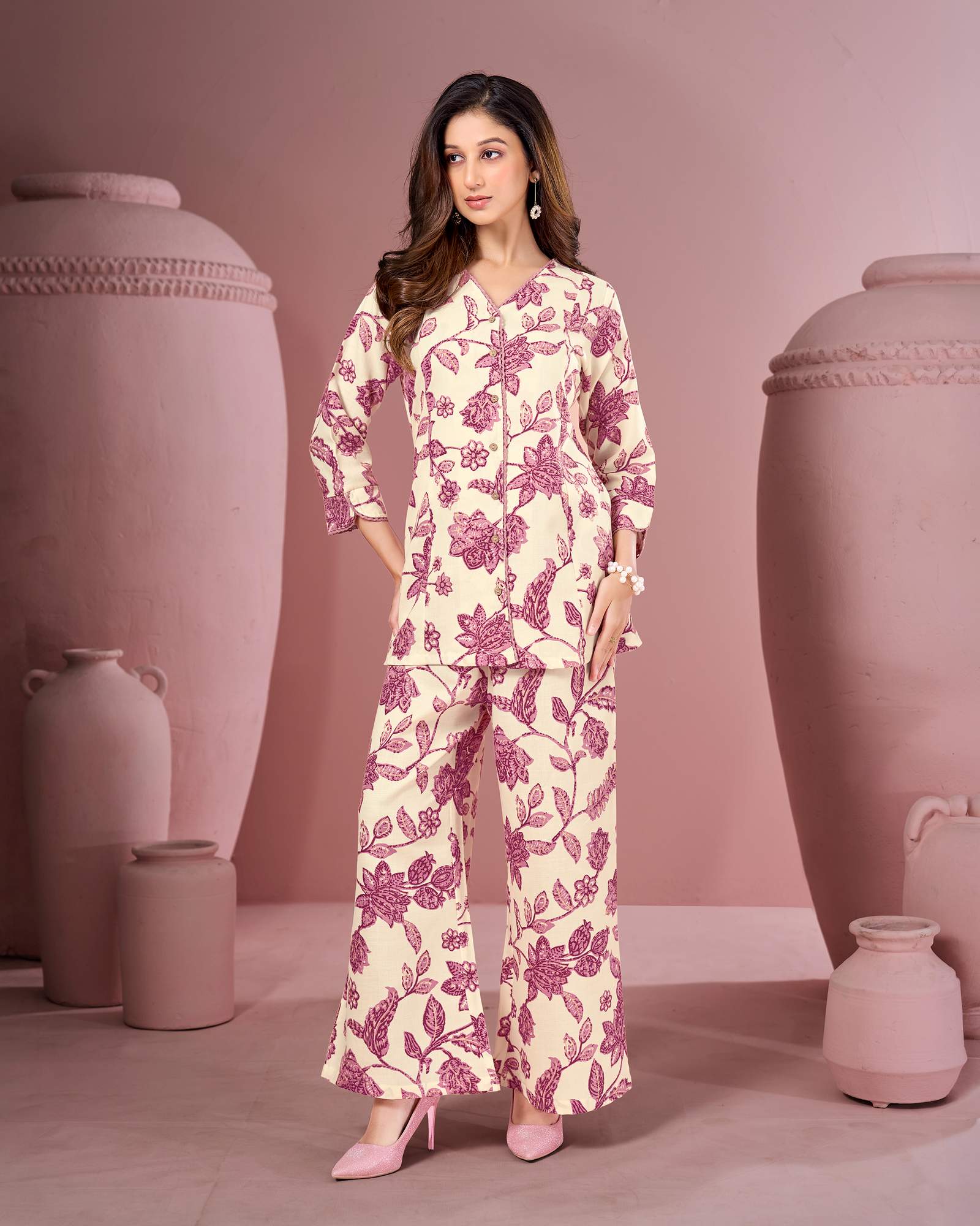 womens-cream-cotton-blend-printed-co-ord-set
