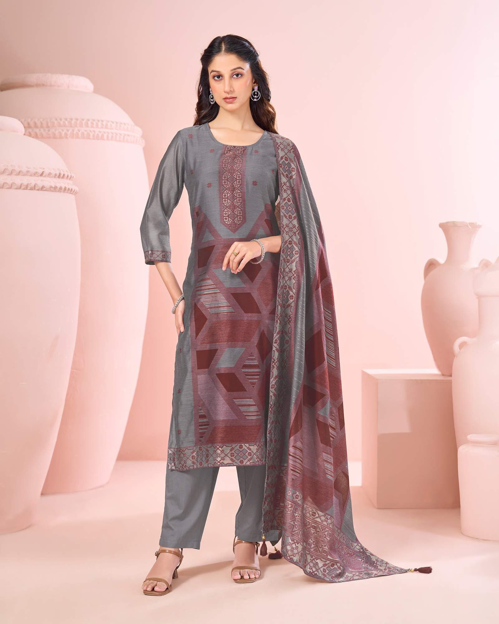 grey-jacquard-art-silk-fla-grey-kurta-set-with-cotton-bottom-silk-blend-dupatta