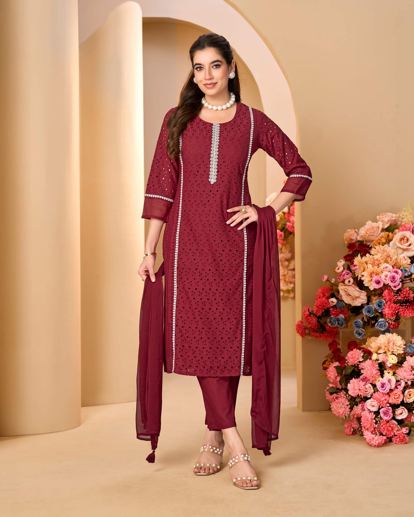 maroon-pure-cotton-schiffly-kurta-set-with-dupatta-for-women-sk12