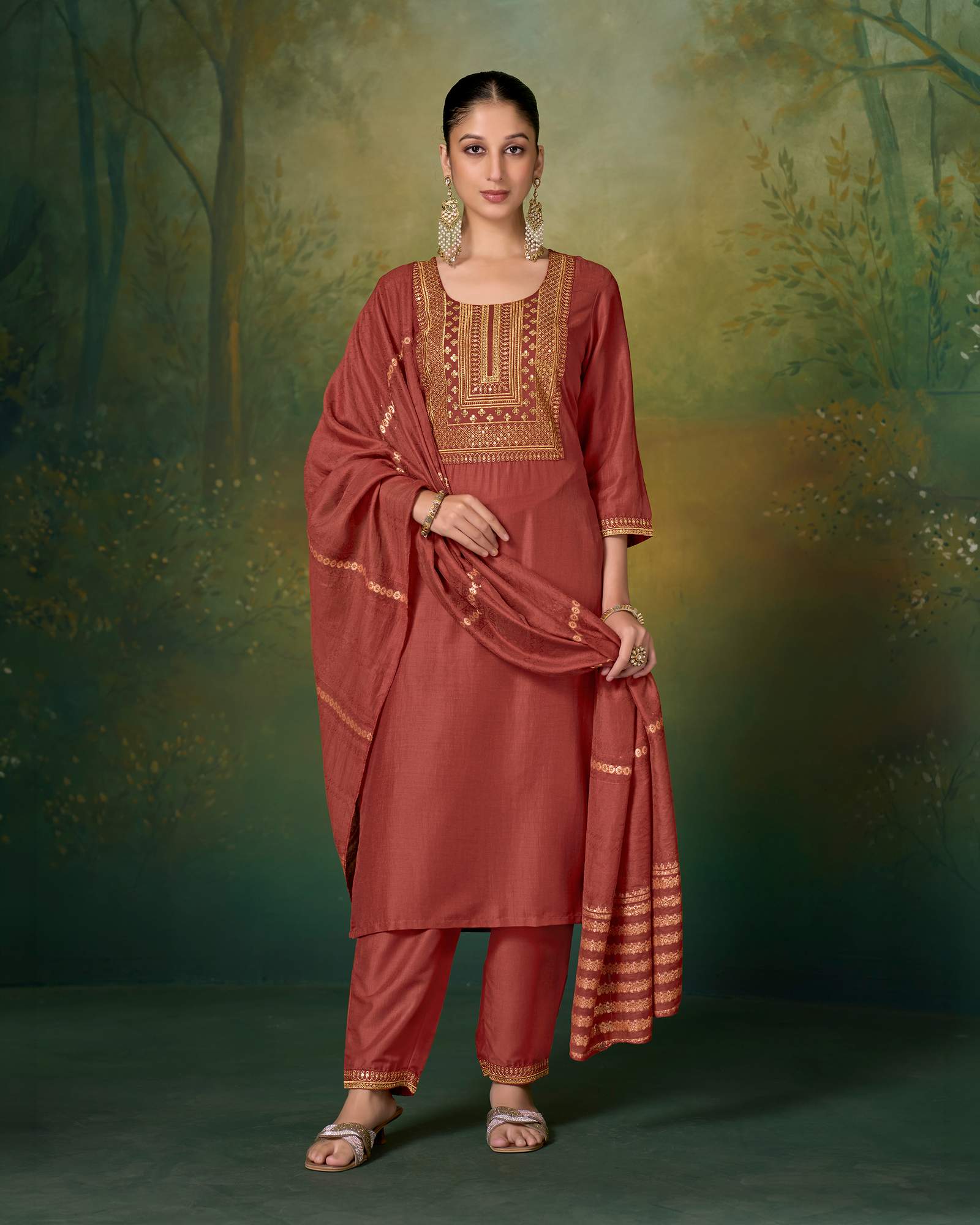 bottle-rust-chinnon-embroidered-kurta-set-with-jacquard-dupatta-520