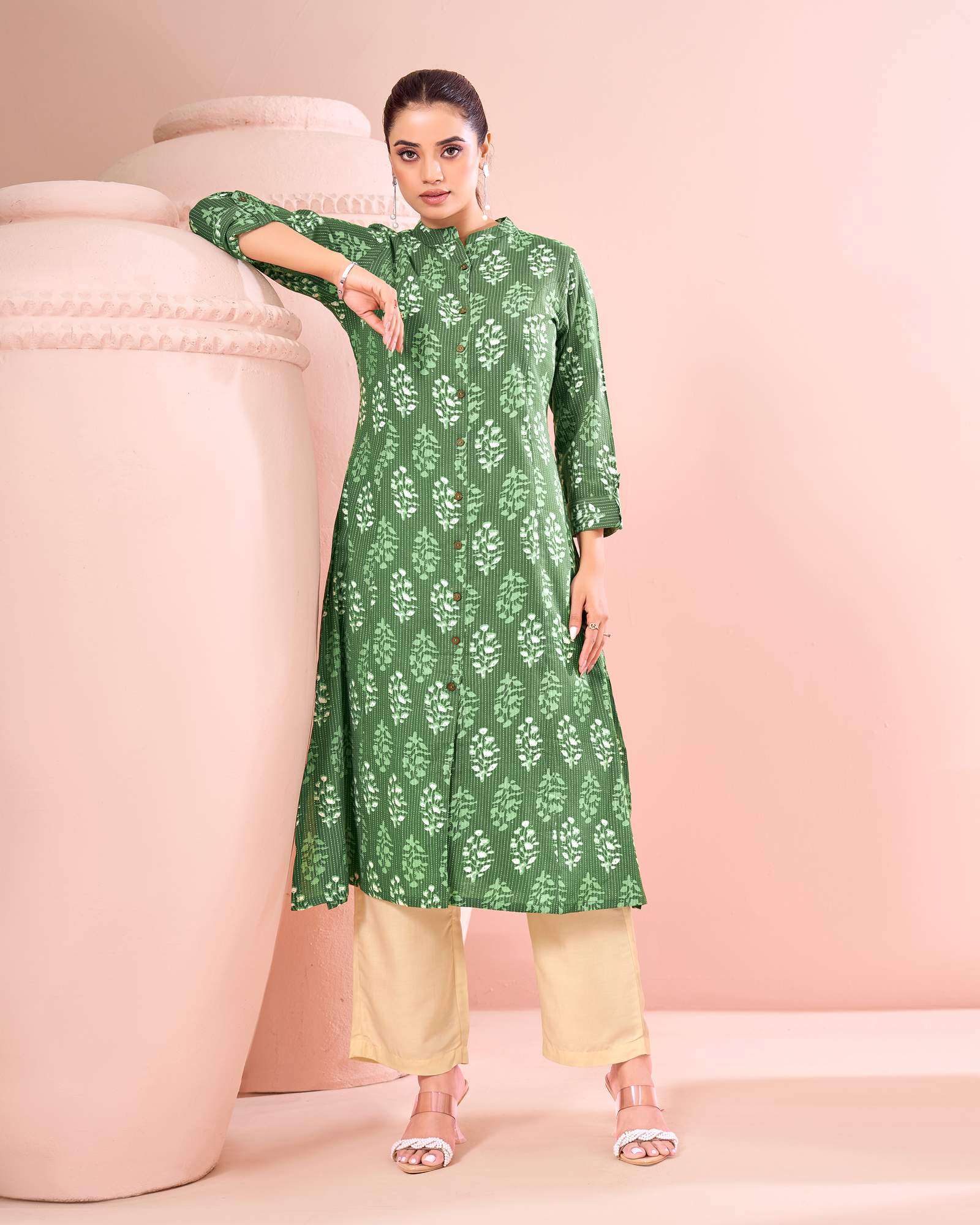 olive-green-kantha-print-cotton-a-line-kurta