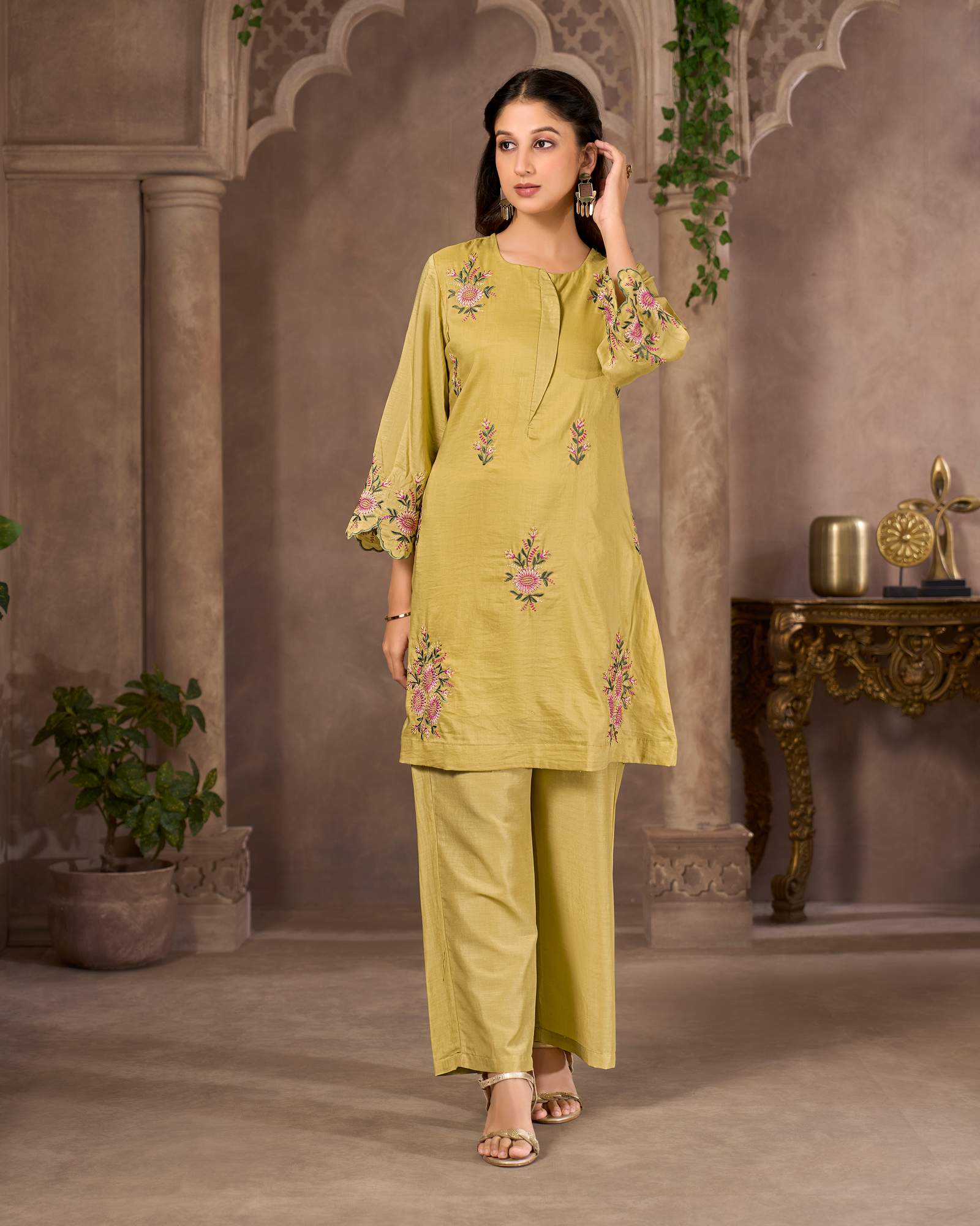 womens-yellow-embroidered-roman-silk-co-ord-set