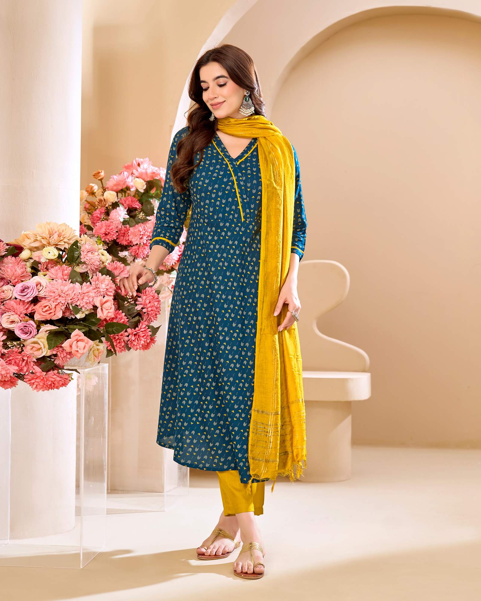 navy-blue-viscose-rayon-printed-kurta-set-for-women