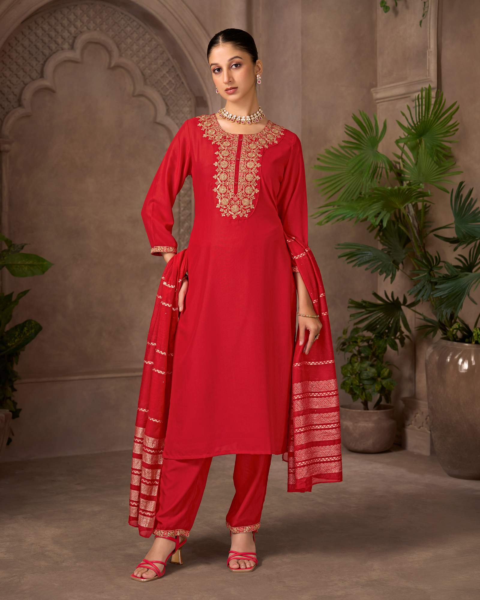 red-cotton-blend-embroidered-kurta-set-with-dupatta-for-women